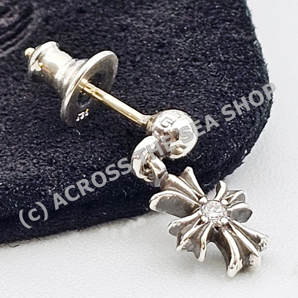 ☆クロムハーツ☆TINY E CH Plus w/Diamond ドロップ ピアス