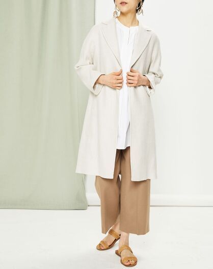 麻＆コットン ロングコート Achille ☆ S MAX MARA (S Max Mara
