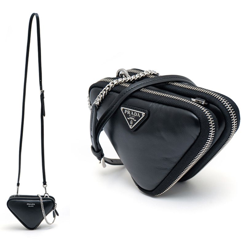 関税負担なし☆PRADA トライアングルチェーンショルダーバッグ