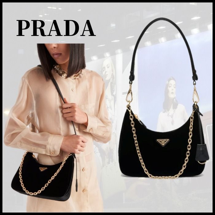 □PRADA プラダ ベルベット ミニバッグ (PRADA/ハンドバッグ