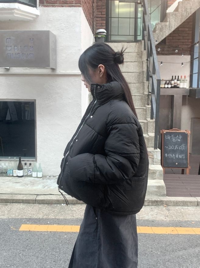 【WONDER WONDER】zipper pocket puffer collar short padding WONDER WONDER】zipper pocket puffer collar short padding