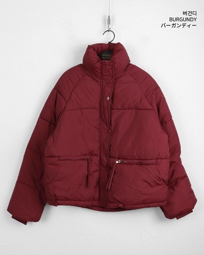 【WONDER WONDER】zipper pocket puffer collar short padding WONDER WONDER】zipper pocket puffer collar short padding