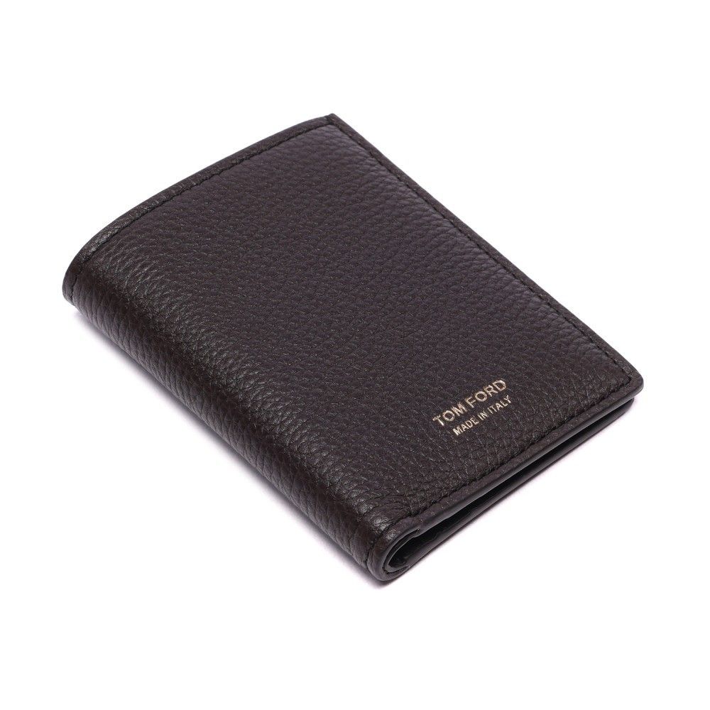 ★送料・関税込★TOM FORD★Tライン ロゴ 折りたたみ財布★ ☆TOM FORD☆関税込 Tライン・ロゴ レザーウォレット (TOM FORD