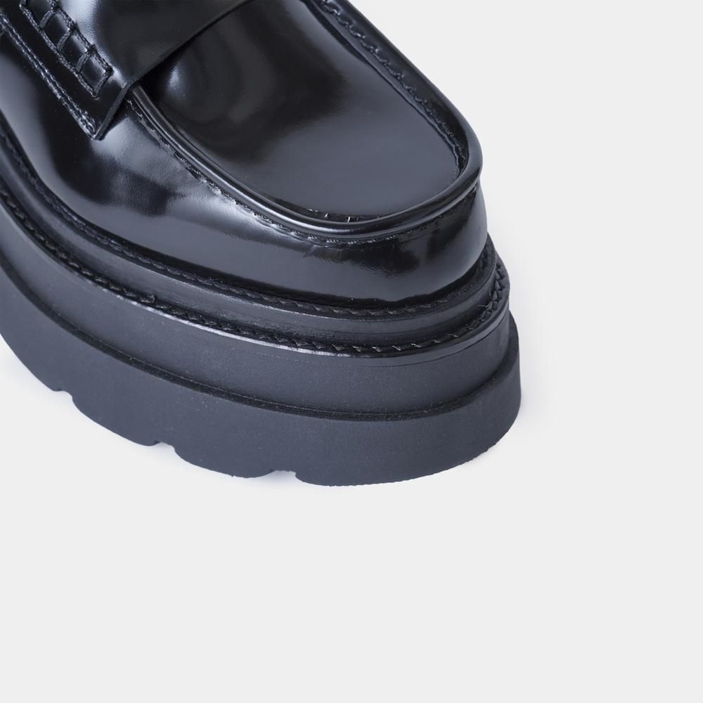 【Alexander Wang】Carter Platform ローファー ブーツ Black CARTER PLATFORM LOAFER IN LEATHER in BLACK | alexanderwang®
