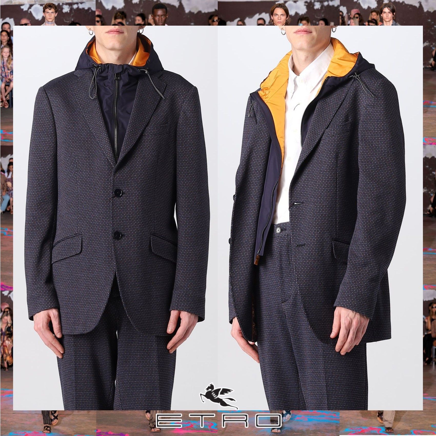 ETRO ジオメトリック柄 インナー付き テーラードジャケット