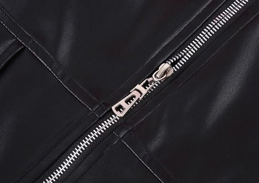 フェイクレザー レイダース風 ショートジャケット タイト 裏地付 フェイクレザー レイダース風 ショートジャケット タイト 裏地付