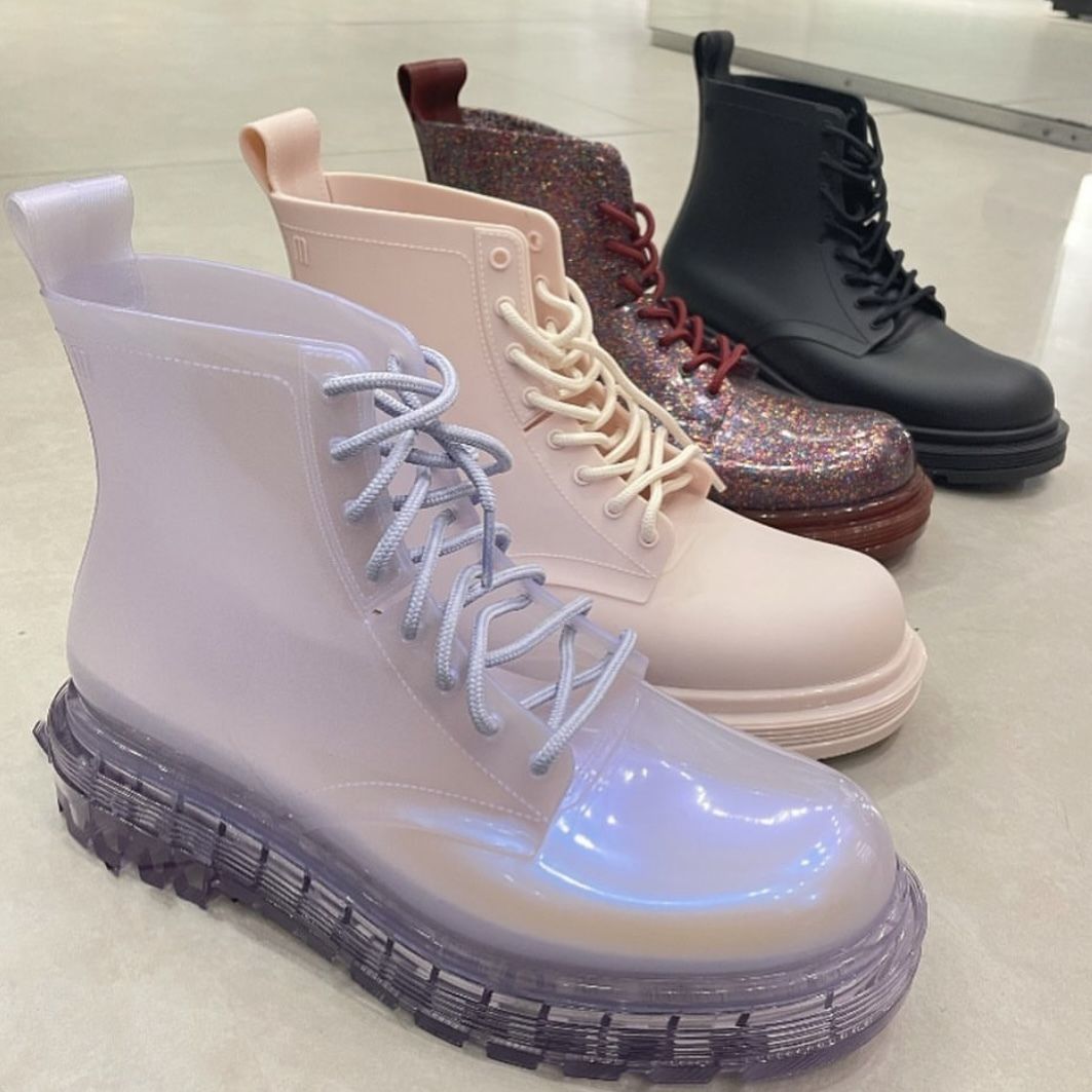 新作!雨の日にも◎Melissa ハイカット厚底ブーツ(送料込/追跡付