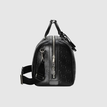 すぐ届く！GUCCI(グッチ)ブラックGGエンボス ボストンバッグ