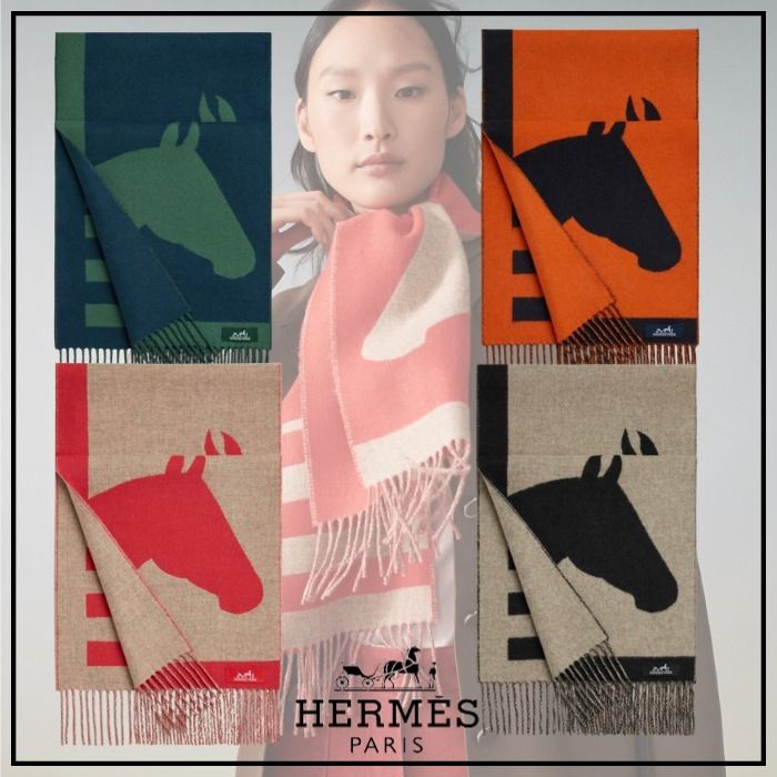 HERMES 最新作 マフラー カシミア ラブストーリー Love Story オシャレなデザイン♪】HERMES《ラブストーリー》マフラー