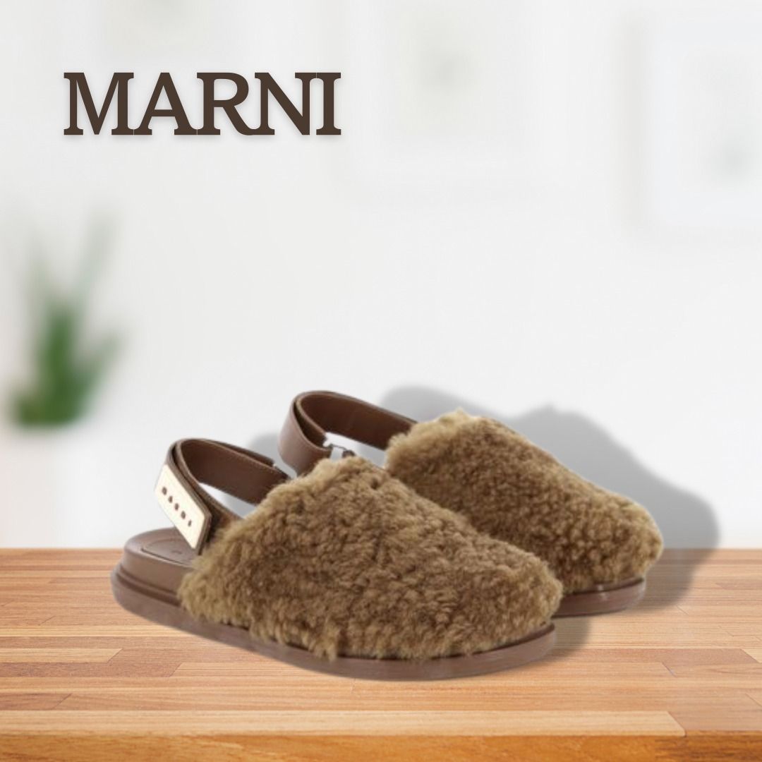 Marni ミュール＆サボ マルニ】サボ ミュール アンクルストラップロゴ ブラック (MARNI