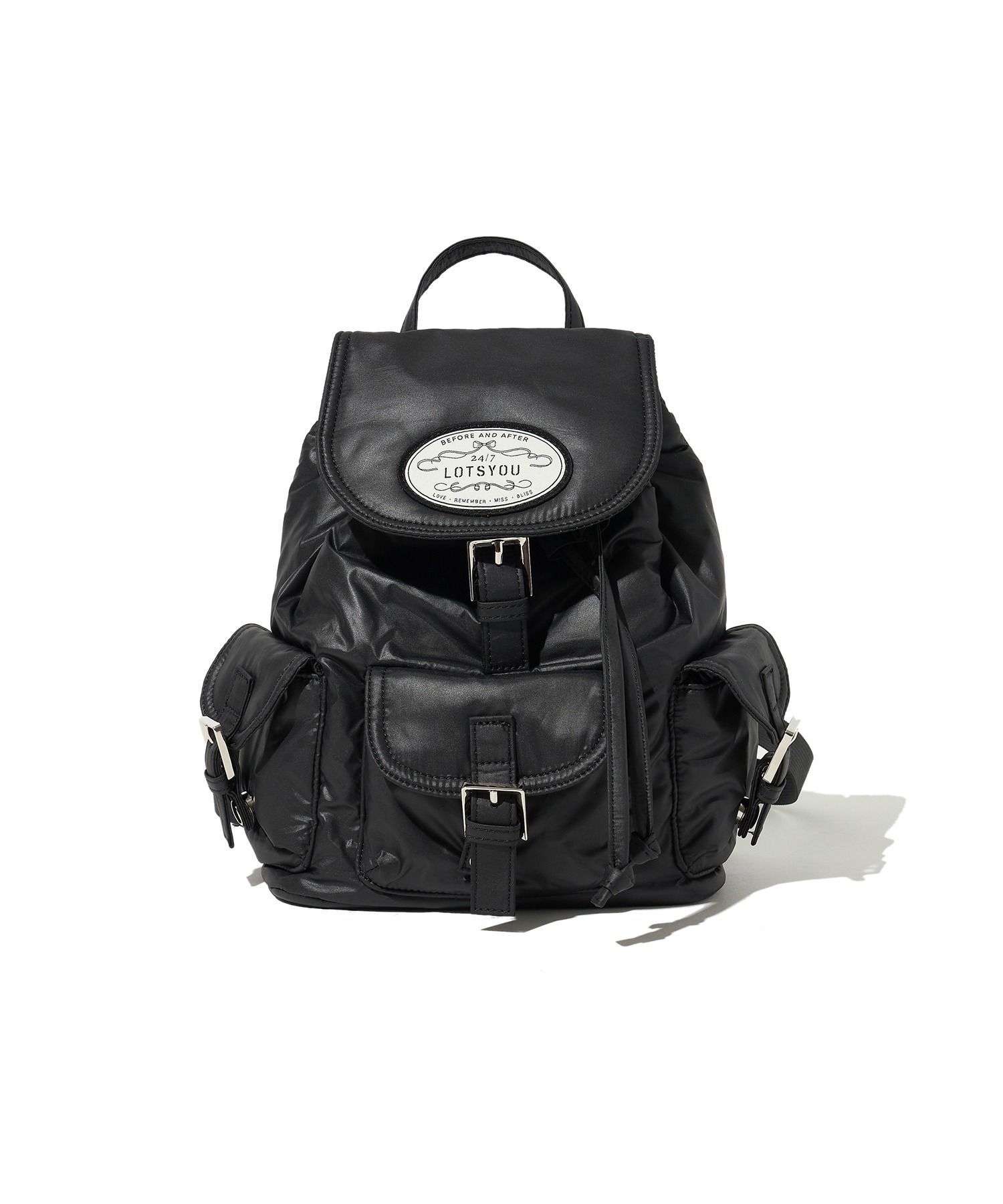 贈り物 LOTSYOU☆韓国☆人気☆lotsyou_Nostalgia chubby Backpack Black バッグ