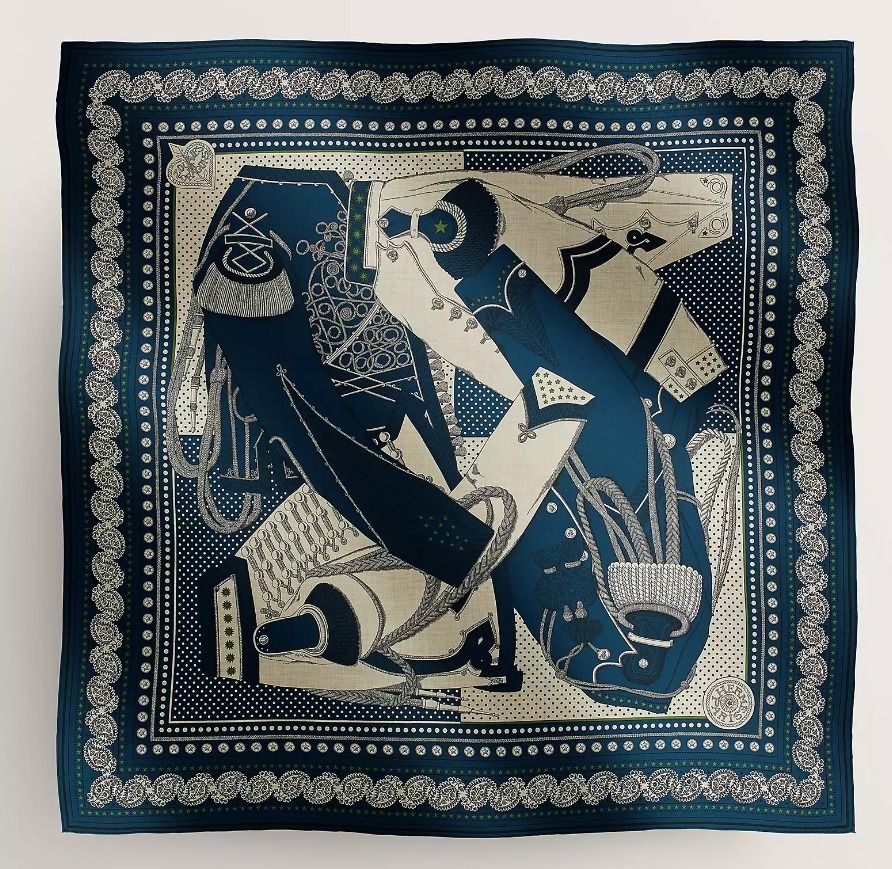HERMES】カレジェアン 140 バンダナ Zouaves et Dragons (HERMES
