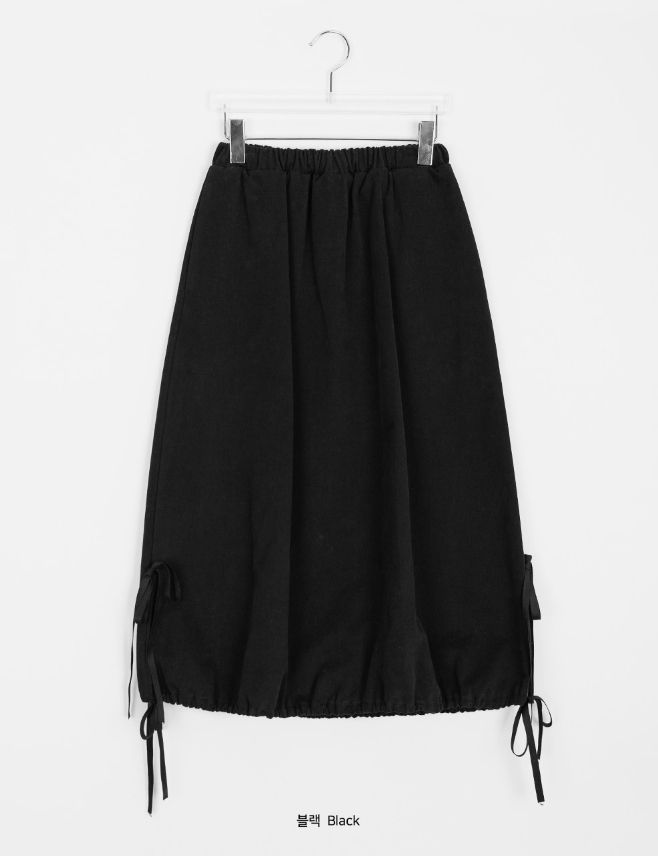 【BAON】23FW★ [BAONHAUS] Richenko ribbon banding long skirt BAON】23FW☆ [BAONHAUS] Richenko ribbon banding long skirt