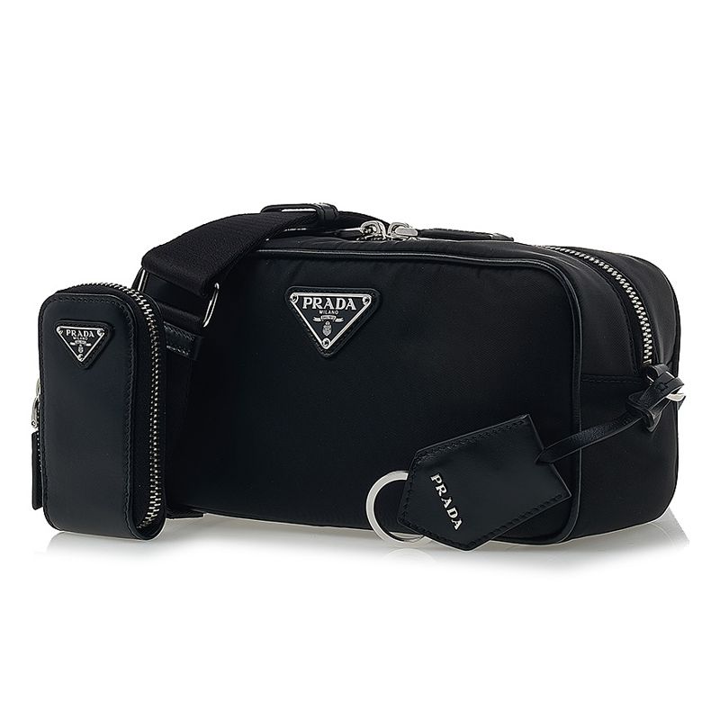 PRADA☆25SS リナイロン ロゴポイント ベルトバッグ BLACK Prada Re-Nylon ロゴ ベルトバッグ | ブラック | FARFETCH JP
