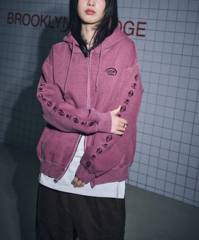 CPGN STUDIO ]☆[2-WAY] Sleeve Star Pigment Hood Zip-Up (CPGN