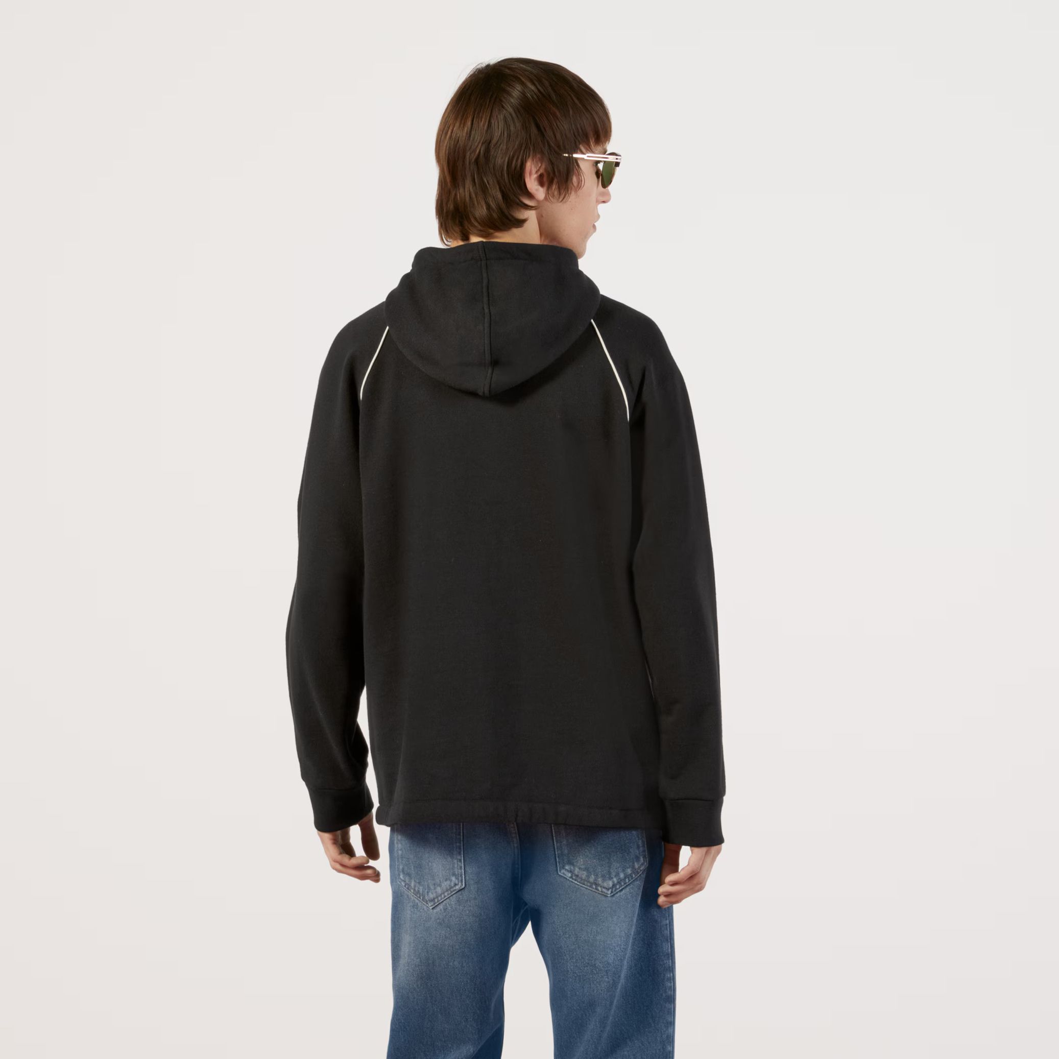 グッチ フーディ メンズ 645320 XJDAK 1060 ブラック サイズL Gucci Cotton Jersey Sweatshirt With Web 'Black' 645320-XJDAK