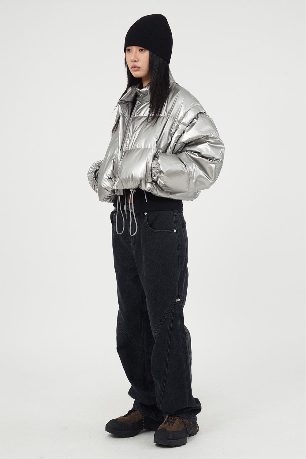 【Raucohouse】Noice rivet incision denim pants Raucohouse】Noice rivet incision denim pants (Raucohouse