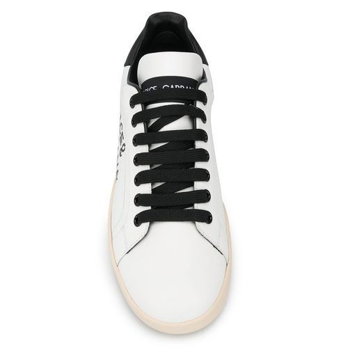 DOLCE&GABBANA グラフィックロゴ Portofin スニーカー*白x黒 DOLCE&GABBANA グラフィックロゴ Portofin スニーカー*白x黒