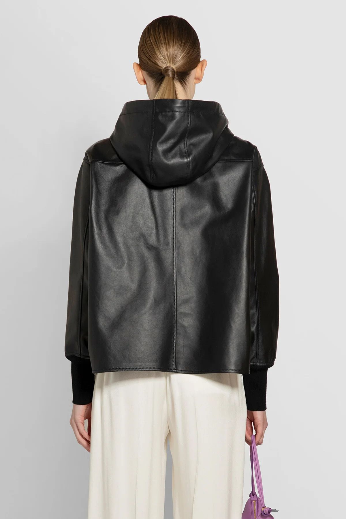 Loewe ロエベ フーデッド ジャケット ナパラム S359Y19L79 Hooded jacket in nappa lambskin Black - LOEWE