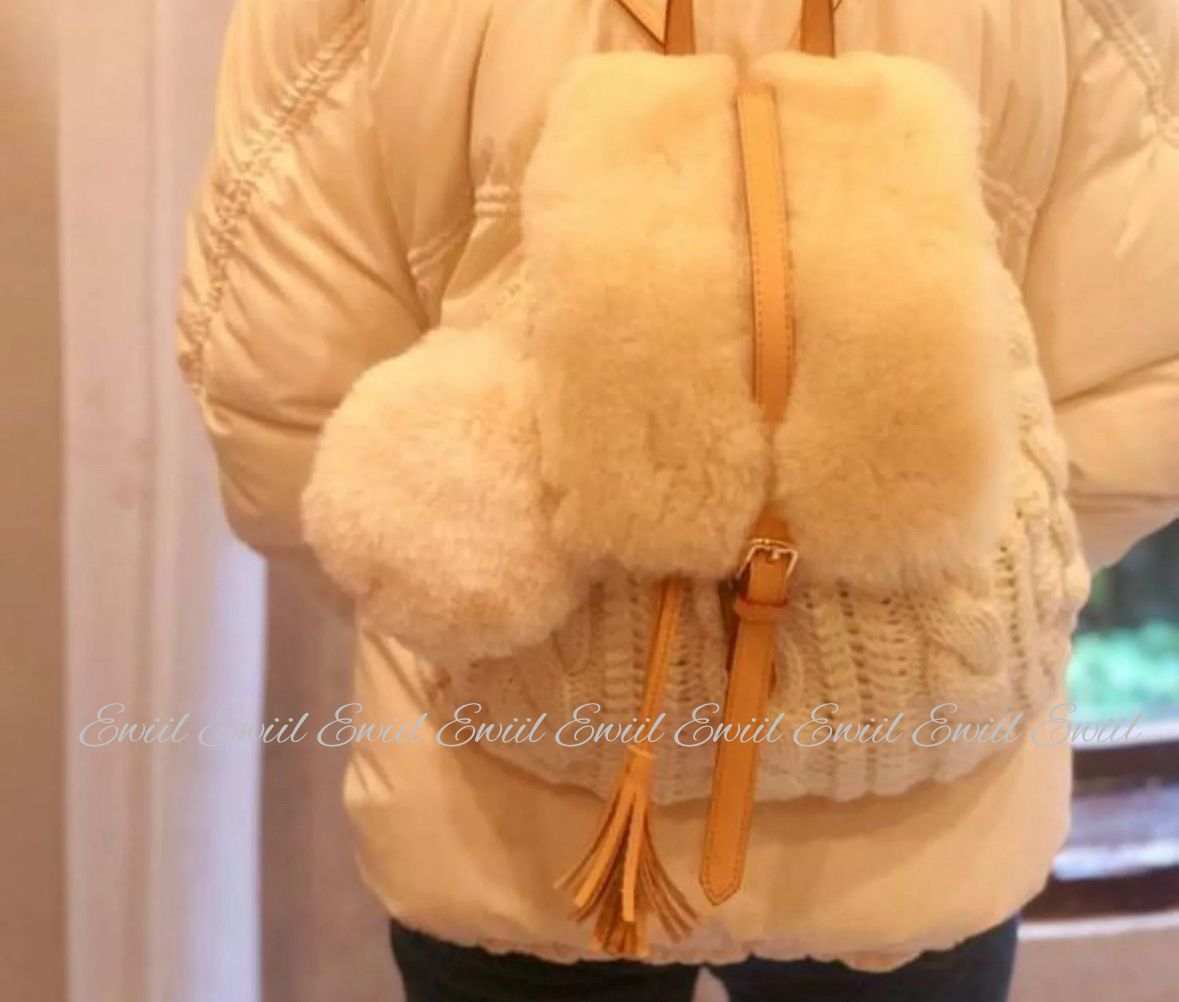 バッグ リュック もこふわ可愛い ケーブルニット 異素材 秋冬 バッグ リュック もこふわ可愛い ケーブルニット 異素材 秋冬