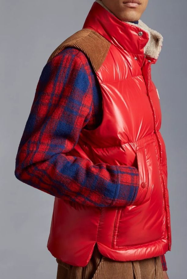 MONCLER 2023/24秋冬新作 異素材MIX ロゴ付きダウンベスト MONCLER 2023/24秋冬新作 異素材MIX ロゴ付ダウンベスト ARDECHE