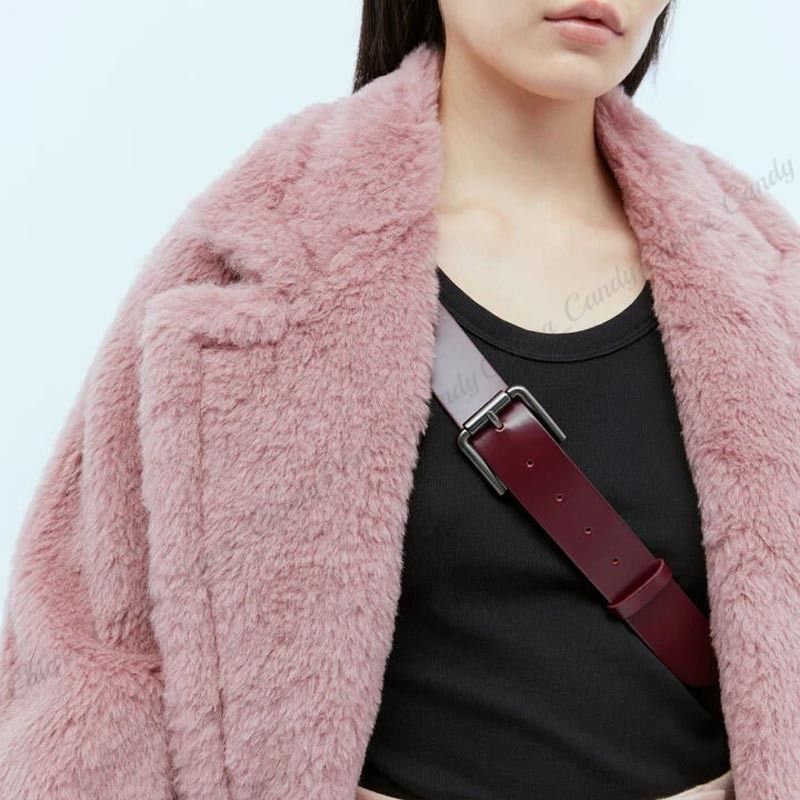 23AW NEW】Max Mara_woman / Teddy ウールブレンドコート/Pink