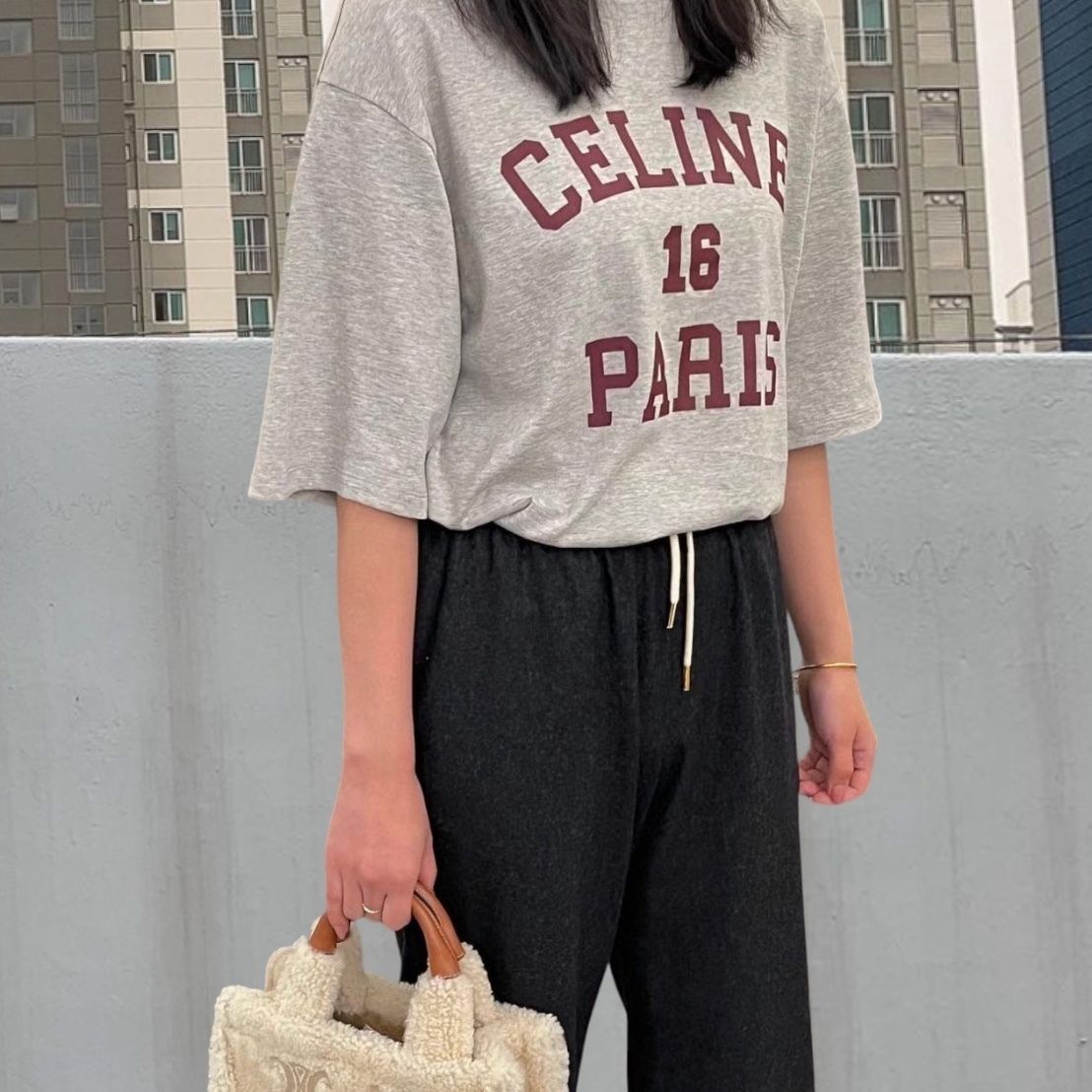 CELINE】CELINE PARIS Tシャツ コットンジャージー グレー