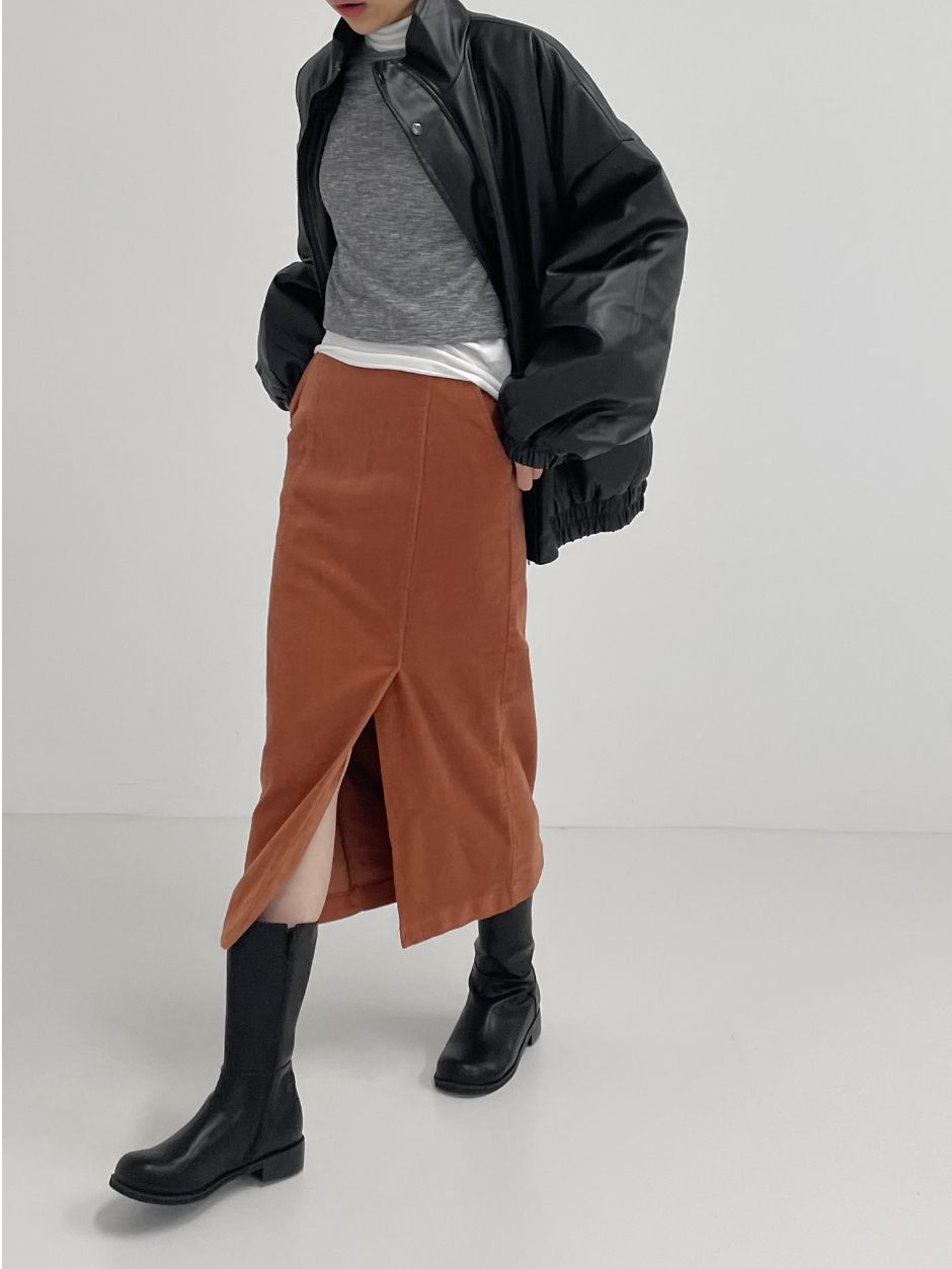 【INCHANT ME】Corduroy H Line High Waist Skirt INCHANT ME】Corduroy H Line High Waist Skirt (INCHANT ME