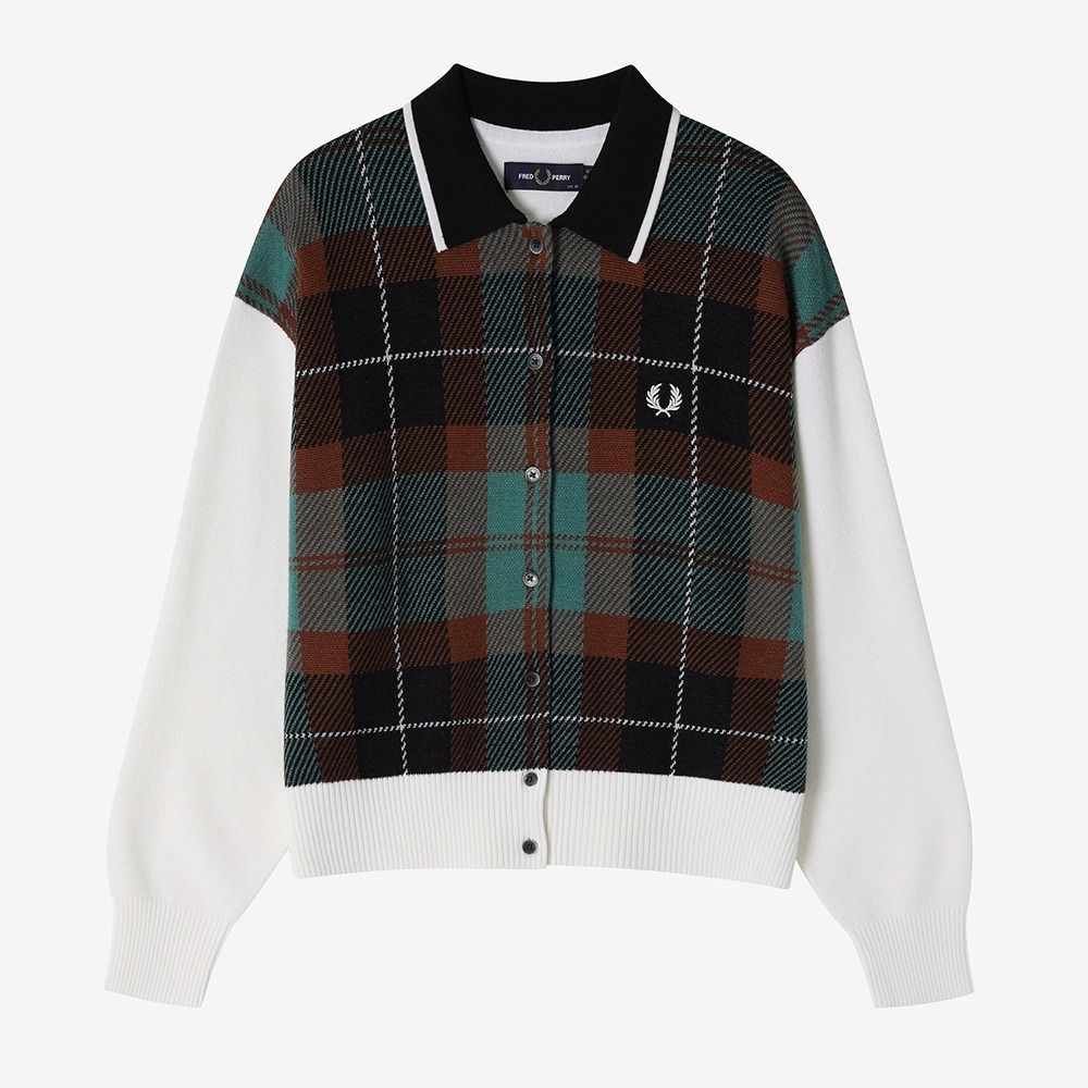 ファッション人気ブランドランキング ☆送料・関税込☆FRED PERRY☆JP Cardigan Jacquard Tartan トップス