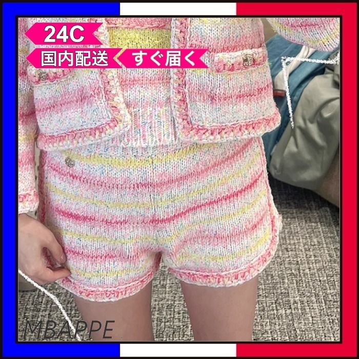 CHANEL ピンク サイドベルト ショートパンツ 36