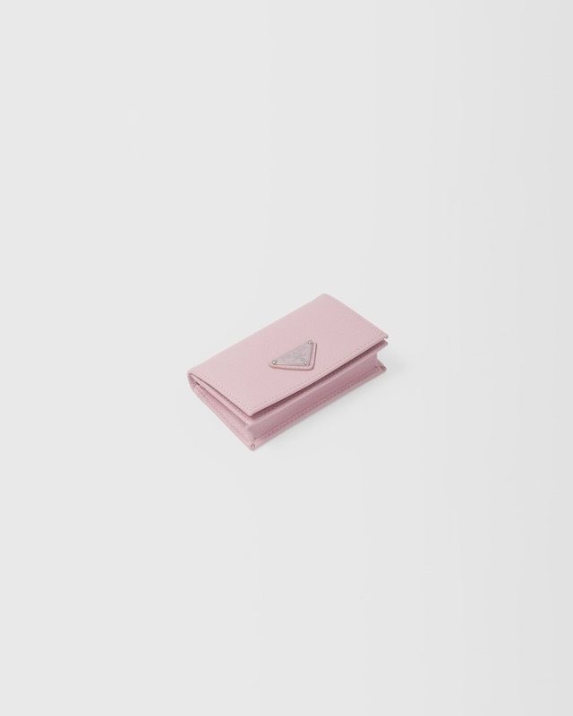 大人気★PRADA サフィアーノレザー カードケース ロゴ スナップ 大人気☆PRADA サフィアーノレザー カードケース ロゴ スナップ