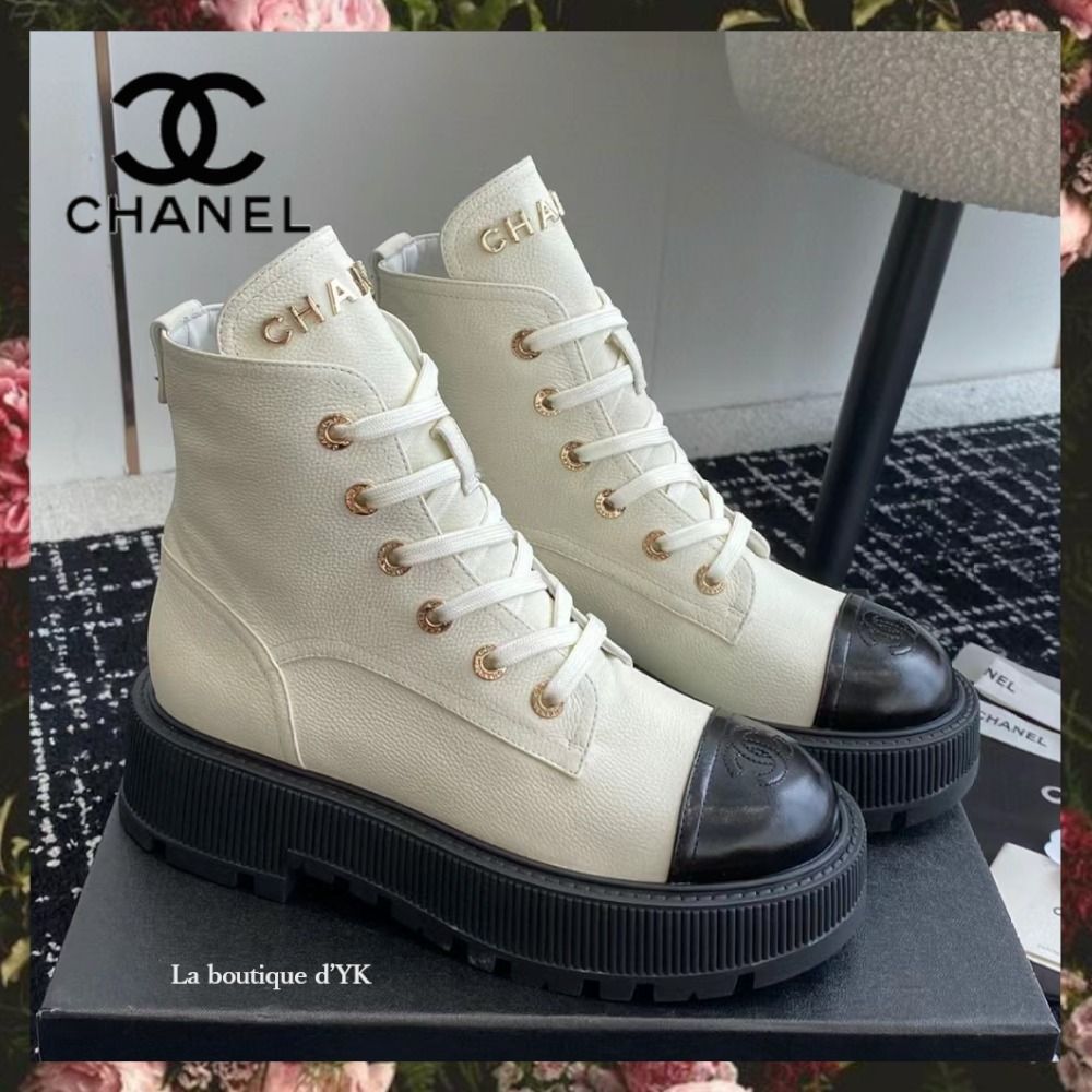 ☆厚底でスタイルアップ♪【CHANEL】レースアップブーツ☆ (CHANEL