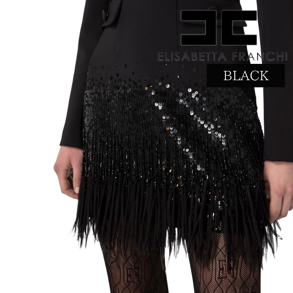 完売必至♡】ERISABETTA FRANCHI フリンジ コートドレス