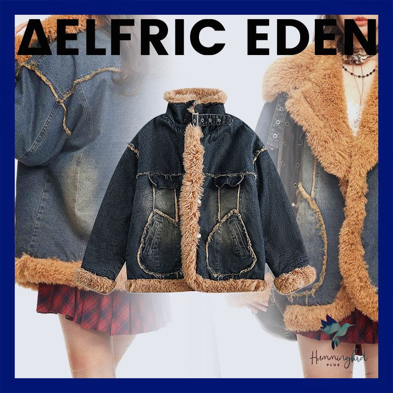 Aelfric Eden ★ デニム パッチワーク シェルパ コート Aelfric Eden ☆ デニム パッチワーク シェルパ コート (Aelfric
