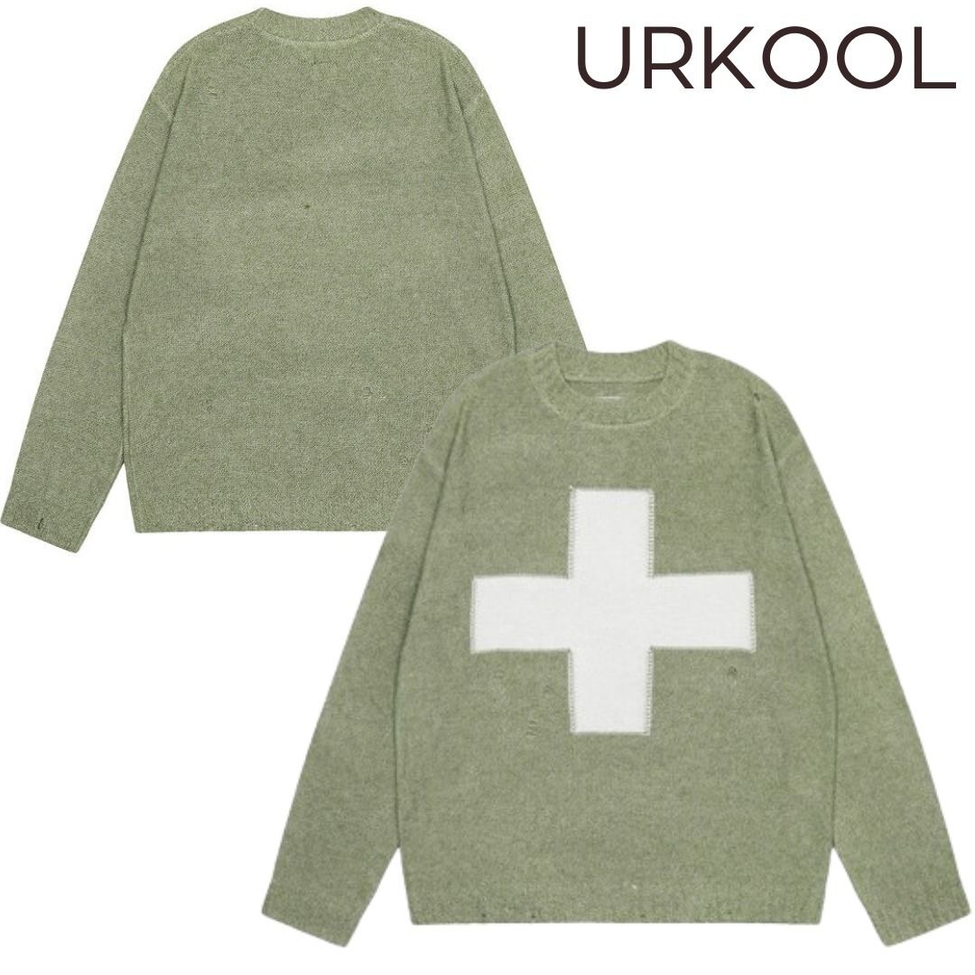 ネットオフ 送料得店  クロス ニット URKOOL セーター (ニット・セーター 十字プリント ニット/セーター