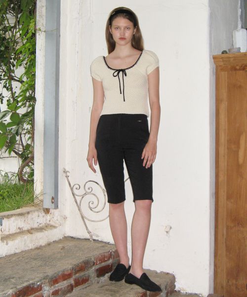 ☆SINOON☆PUFF HALF KNIT TOP☆パフ ハーフ ニット トップ