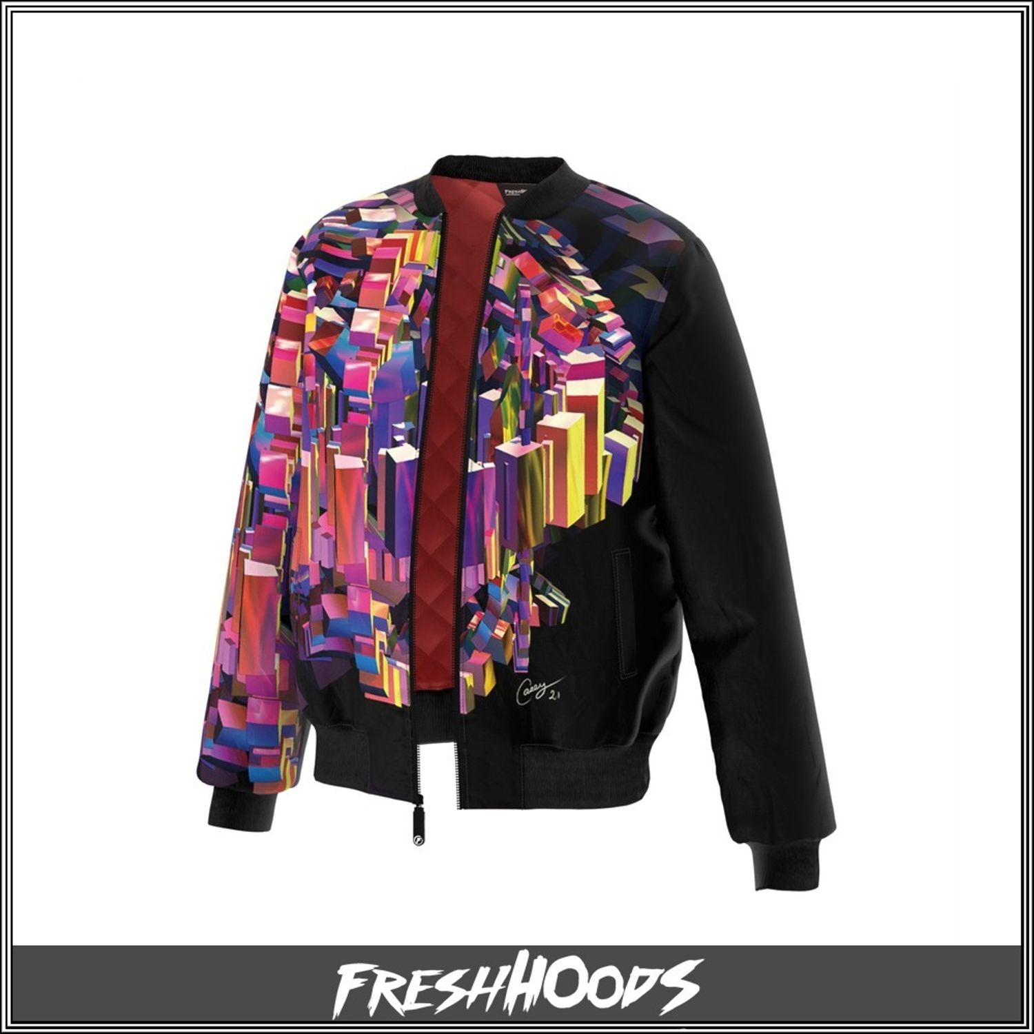 Kaotic 関税送料込】FRESH HOODS ボンバー Kaotic Mind Bomber Jacket (Fresh Hoods/ジャケットその他)  101904099【BUYMA】