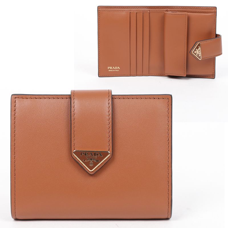 PRADA  シティカーフタブ 折りたたみ財布 FUOCO 国内発送 PRADA 国内買付 シティカーフタブ 財布 (PRADA/折りたたみ財布