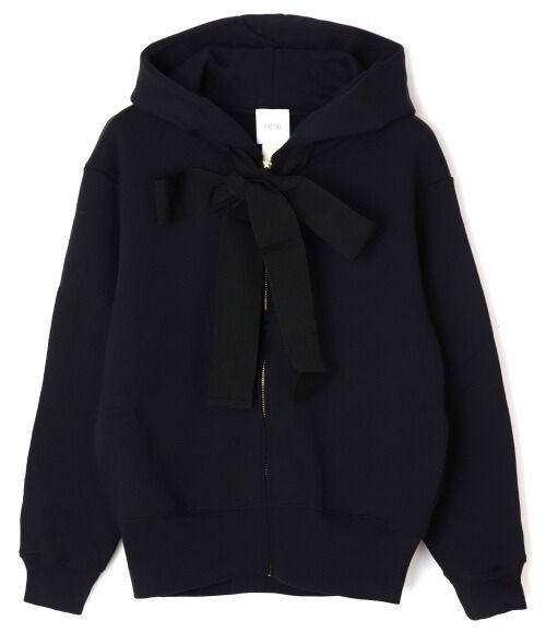 【限定セール！】 23FW【PATOU】バックロゴプリント フードジップアップ リボン トップス