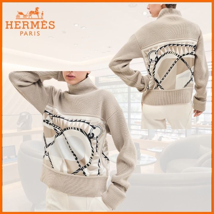 ☆美シルエット☆】HERMES エルメスニットブレザージャケット美品黒