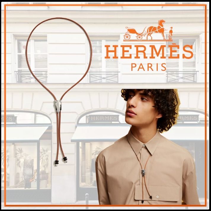 HERMES ネックレス Destrier bolo tie necklace 直営ラッピング 付けるだけでお洒落度アップHermes Destrier bolo tieネックレス