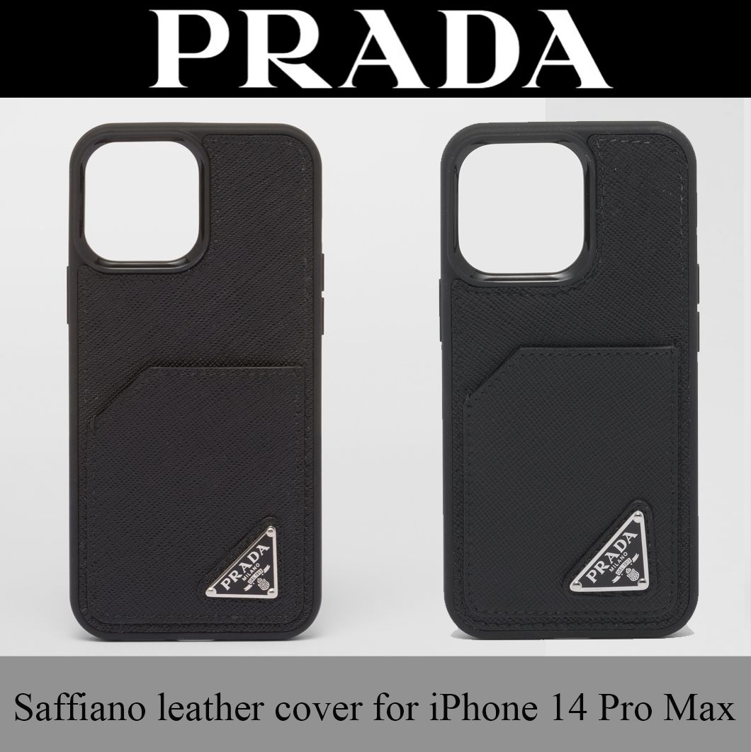 PRADA】プラダ サフィアーノレザー iPhone 14 Pro Max用カバー-