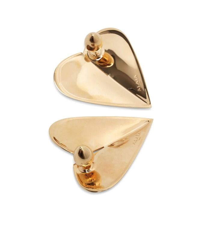 可愛い ☆ Alaia アライア Torn heart gold earrings ピアス