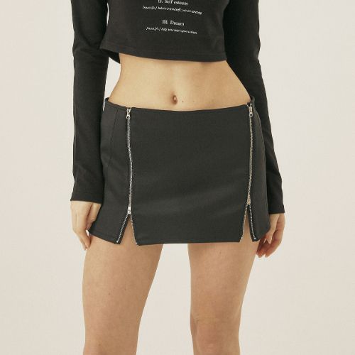 ★2023FW新作★threetimes★Twin zip skirt ☆2023FW新作☆threetimes☆Twin zip skirt (threetimes
