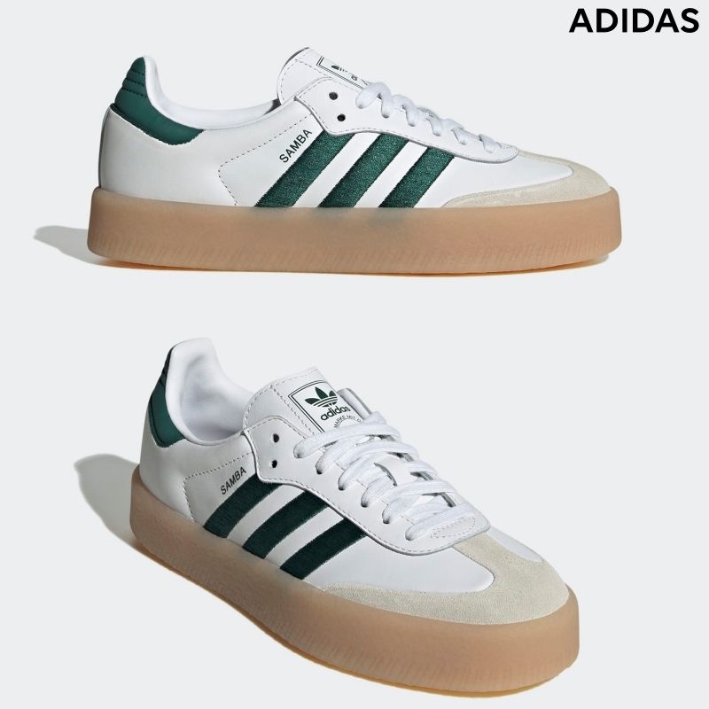 新品 アディダス adidas sambae スニーカー 24.5 グリーンアディダス厚底