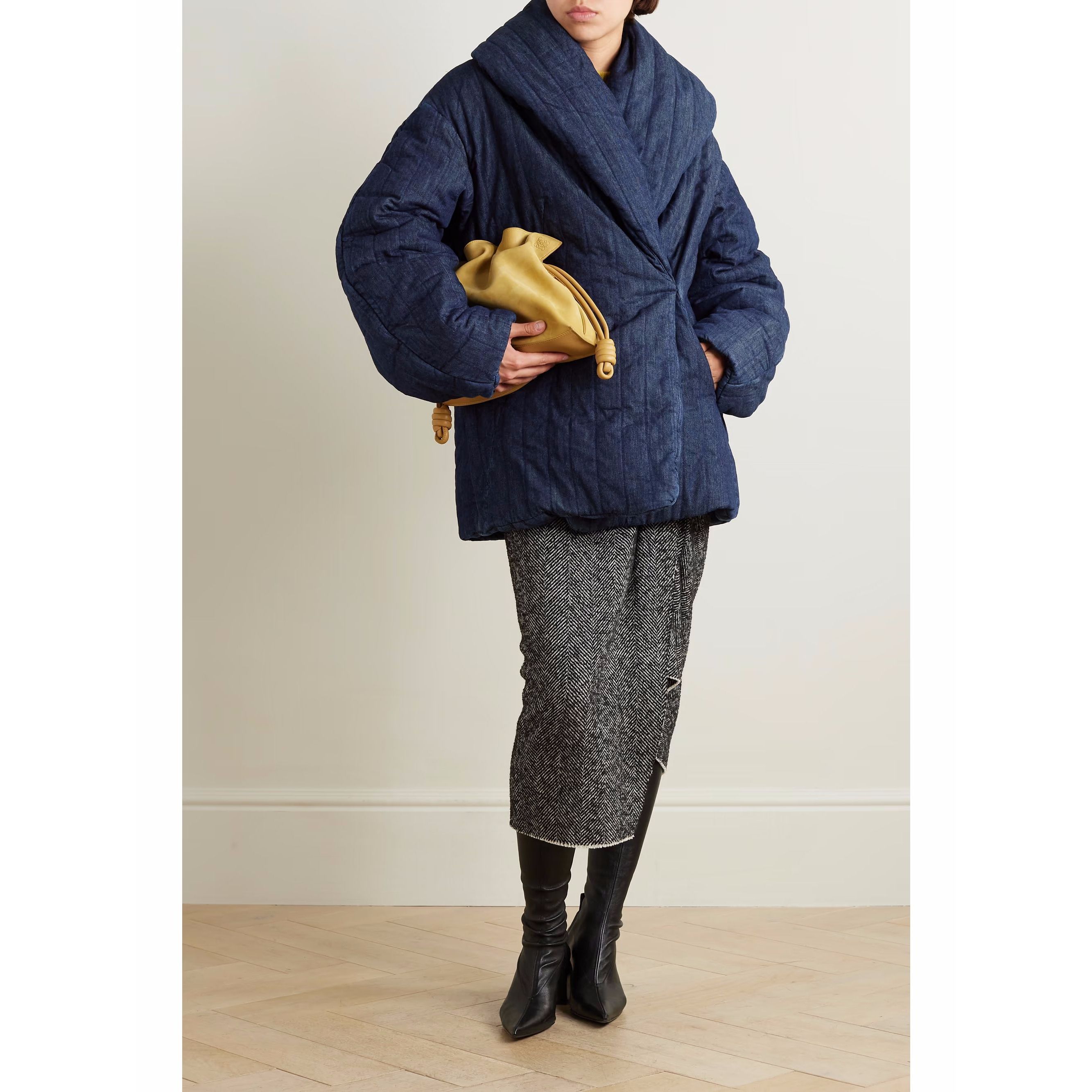 Dries Van Noten キルティング デニムジャケット ブルー Dries Van Noten キルティング デニムジャケット ブルー (Dries