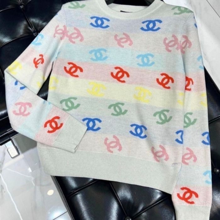 新作☆24Cruise】CHANEL CCロゴ カラフル ニット セーター