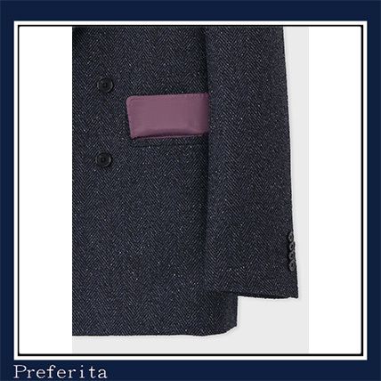 美品【ヘリンボーン×ツイード】ポールスミス／ダブルブレストジャケット　XL Paul Smith】ジャケット ダブルブレスト ヘリンボーン (Paul