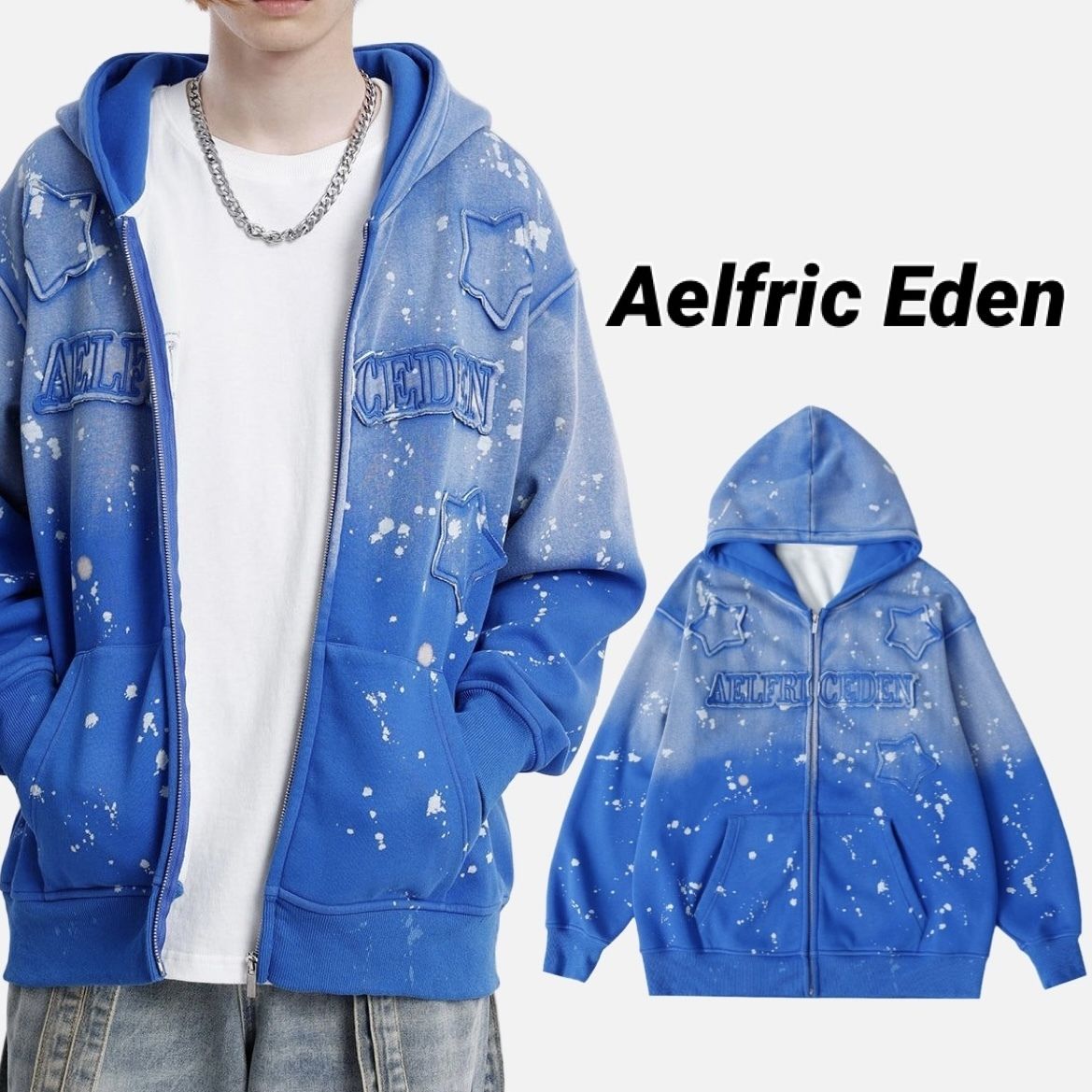 ◇Aelfric Eden◇スターワッペン グラデーション パーカー送料込