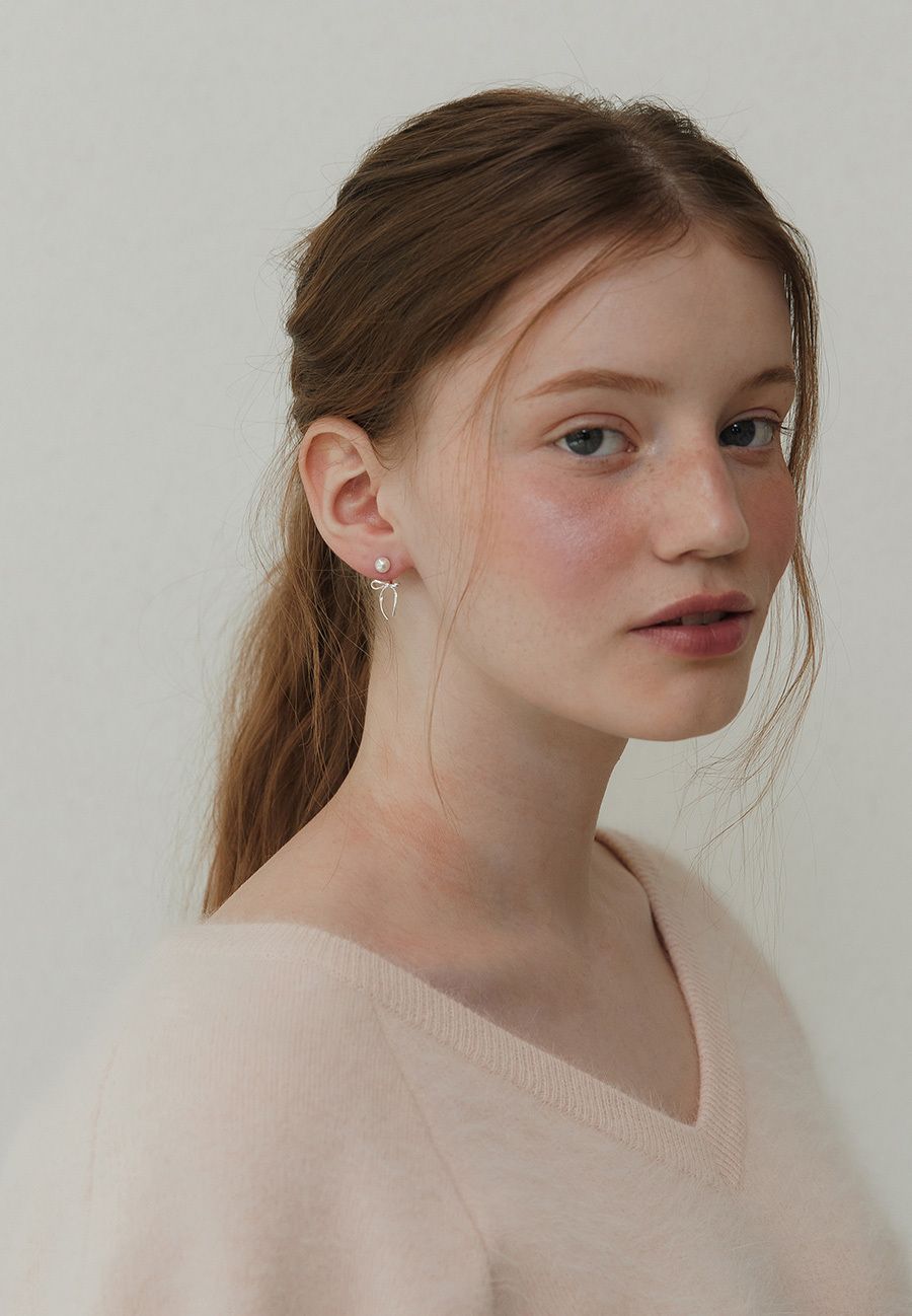 ☆TATIANA☆送料込み☆Pearl and Ribbon Tie Ear Jacket Earring